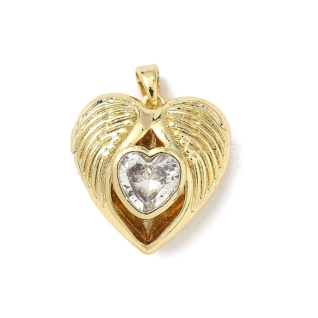 Brass Micro Pave Cubic Zirconia Locket Pendants LS-KK-F905-05G-01-1