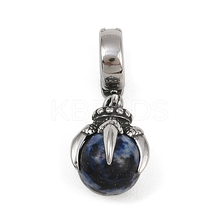 Dragon Claw 316 Surgical Stainless Steel & Round Natural Lapis Lazuli Pendant Decoration STAS-Z165-01AS-02-1