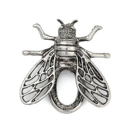 Plating Antique Silver Alloy Brooch Base Settings PALLOY-S045-01AS-1