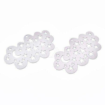 Non-Tarnish 201 Stainless Steel Filigree Pendants STAS-S118-019P-1