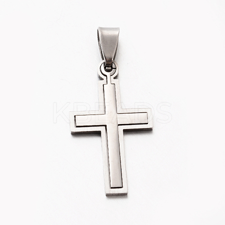 Tarnish Resistant Personalized 201 Stainless Steel Cross Pendants LS-STAS-F010A-52-1