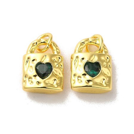 Brass Micro Pave Cubic Zirconia Pendants KK-H461-06G-02-1