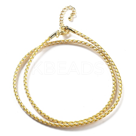 Polyester Cord Braided Necklace Makings MAK-L043-03G-10-1