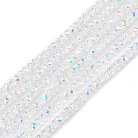 Transparent Electroplate Glass Beads Strands EGLA-F156-AB06-1