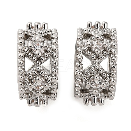 Brass Micro Pave Cubic Zirconia European Beads KK-K378-39P-1