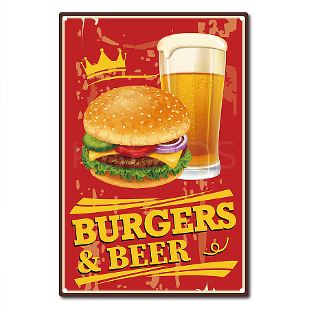 Vintage Metal Tin Sign AJEW-WH0157-034-1