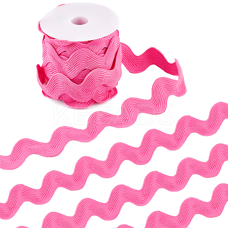 10 Yards Polyester Wavy Fringe Trim Ribbon OCOR-GF0003-27D-1