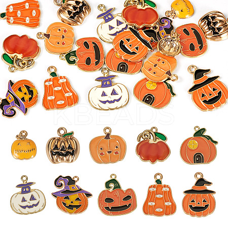 20Pcs 10 Styles Halloween Theme Alloy Enamel Pendants ENAM-TA0003-43-1