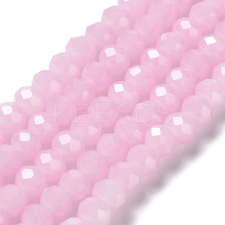 Baking Paint Imitation Jade Glass Bead Strands DGLA-A034-J8MM-A26-1