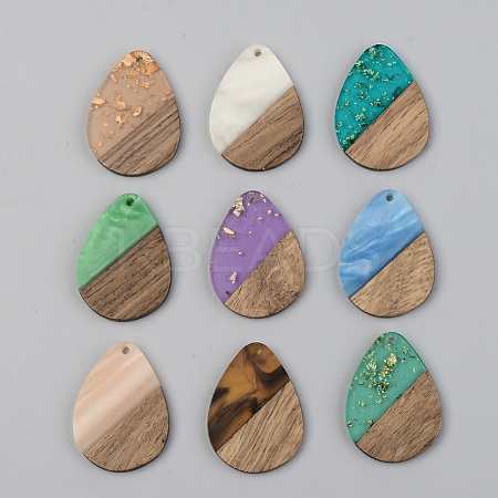 Resin & Walnut Wood Pendants RESI-S389-010A-1