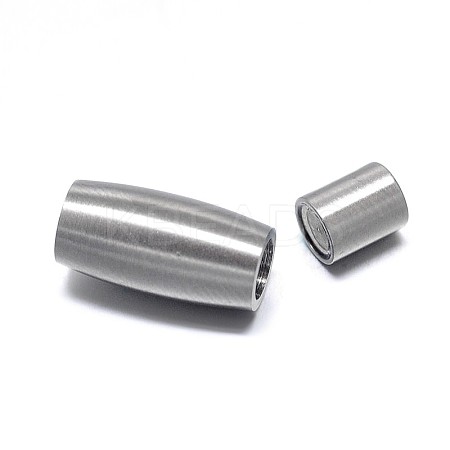Tarnish Resistant Column 304 Stainless Steel Magnetic Clasps with Glue-in Ends LS-STAS-D059-15D-1