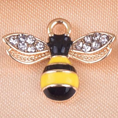 Bee Alloy Rhinestone Charms Pendant FIND-SZC0010-474-1