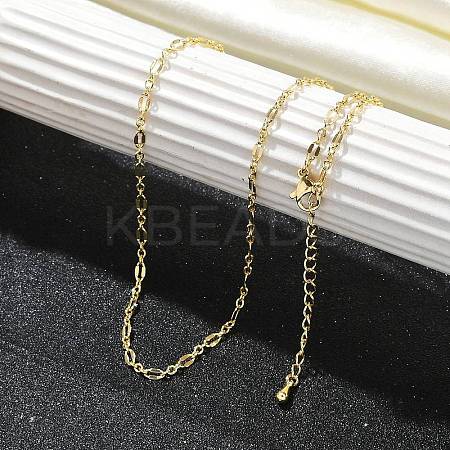 Rack Plating Brass Dapped Chain Necklaces for Women LS-NJEW-H049-04G-1
