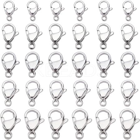 50Pcs 5 Style Stainless Steel Lobster Claw Clasps STAS-UN0029-87-1