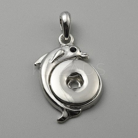 Alloy Rhinestone Hang Snap Base Pendant FIND-WH0110-279-1