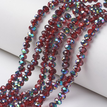 Electroplate Transparent Glass Beads Strands EGLA-A034-T6mm-Q06-1