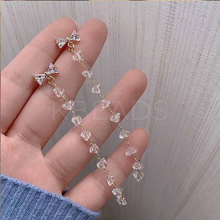 Plastic Imitation Pearl Bowknot Earrings RQ6220-8-1