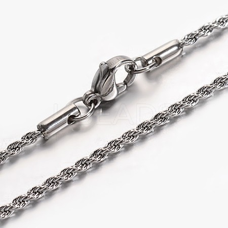 Non-Tarnish Rope Chain Necklaces LS-STAS-L142-09-1