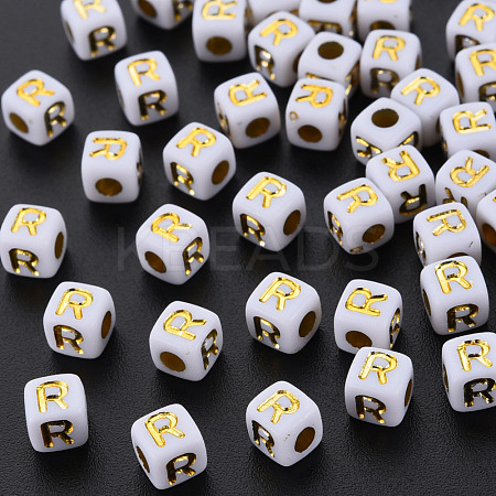 Opaque White Acrylic Beads MACR-Q242-010R-1