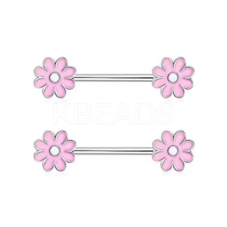 304 Stainless Steel Rhinestone Nipple Rings WGC7CE7-09-1