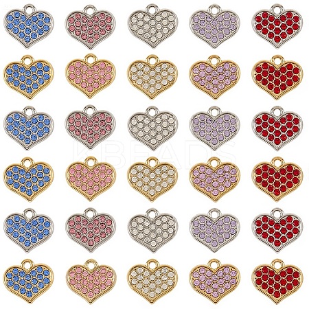 50Pcs 10 Colors Zinc Alloy Pendants FIND-SC0020-63-1