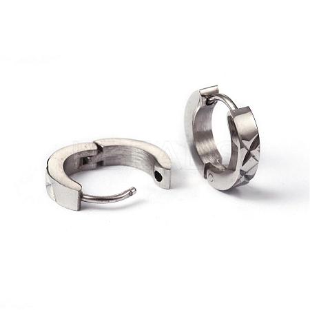 Tarnish Resistant 304 Stainless Steel Huggie Hoop Earrings EJEW-N0020-142-1