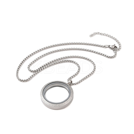 Non-Tarnish Vacuum Plating 304 Stainless Steel Ring Pendant Necklaces NJEW-N055-22B-P-1