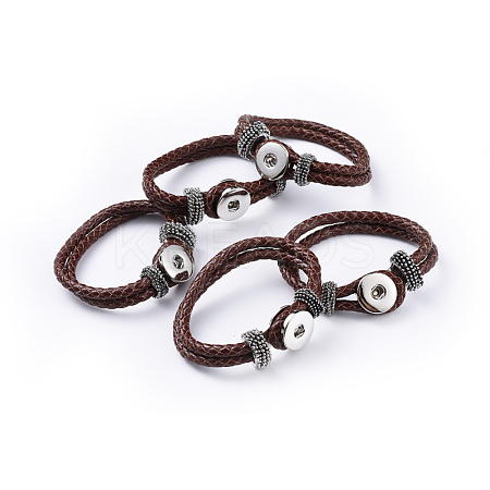 Leather Snap Bracelet Making X-AJEW-R022-10-1