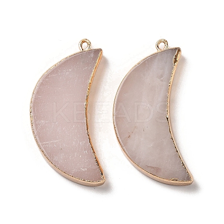 Electroplate Natural Rose Quartz Pendants G-XCP0001-21-1