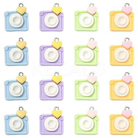 20Pcs 4 Colors Opaque Resin Pendants RESI-YW0005-42-1