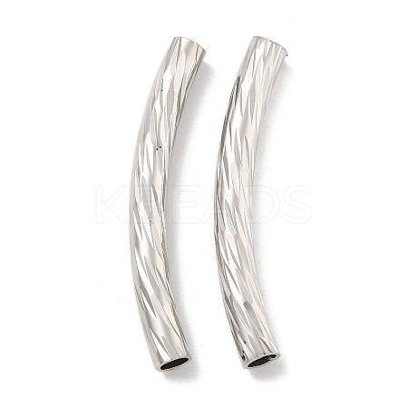 Brass Curved Tube Beads KK-B120-01F-P-1