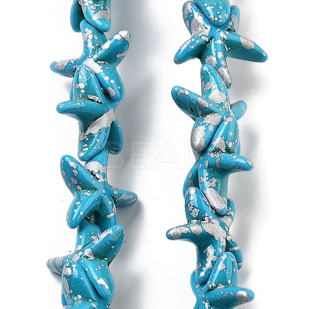 Synthetic Turquoise Dyed Beads Strands G-P507-04O-1