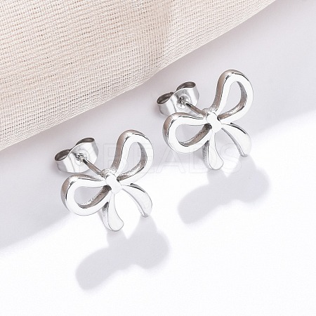 304 Stainless Steel Stud Earrings for Women LS-EJEW-K306-17P-1