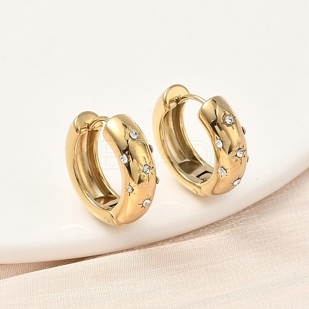 304 Stainless Steel Rhinestone Hoop Earrings EJEW-K268-72G-1