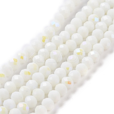 Electroplate Opaque Solid Color Glass Beads Strands EGLA-A044-P3mm-L01-1