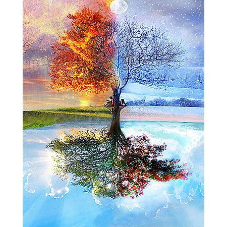 Tree Pattern DIY Diamond Painting Kit PW-WG50548-03-1