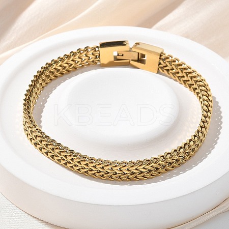 304 Stainless Steel Wheat Chain Bracelets for Women Men STAS-N117-02G-1