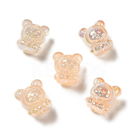 UV Plating Rainbow Iridescent Acrylic Beads PACR-M002-01G-1