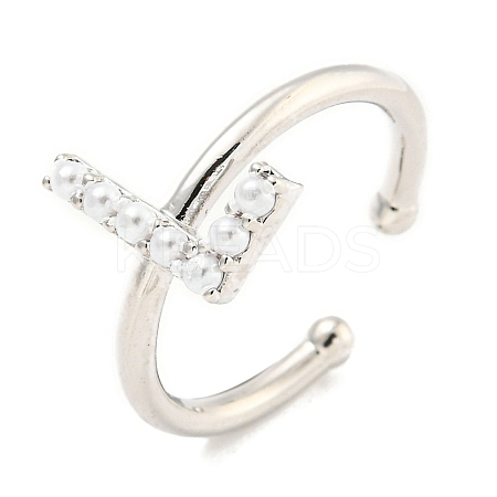 Rack Plating Brass Open Cuff Rings for Women RJEW-F162-01P-L-1