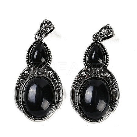 Natural Obsidian Pendants G-I370-08AS-10-1