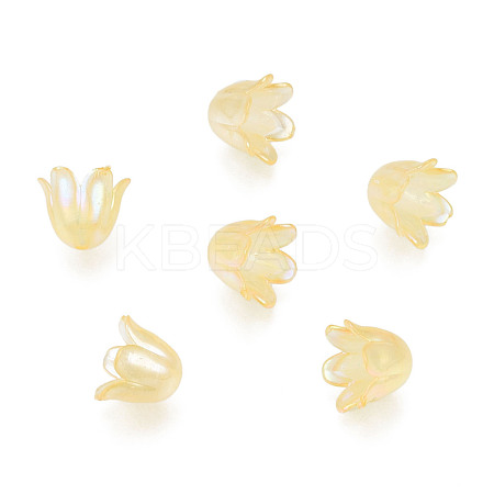 6-Petal Imitation Jelly Acrylic Bead Caps JACR-T002-02J-1
