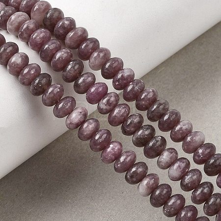 Natural Lepidolite/Purple Mica Stone Beads Strands G-K365-E01-4x6mm-1