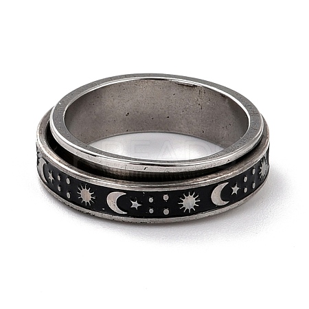 Non-Tarnish 203 Stainless Steel Rotating Spinner Fidget Band Rings for Anxiety Stress Relief RJEW-G118-09P-1