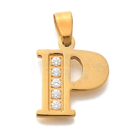 Ion Plating(IP) 304 Stainless Steel Rhinestone Pendants STAS-U035-01G-P-1