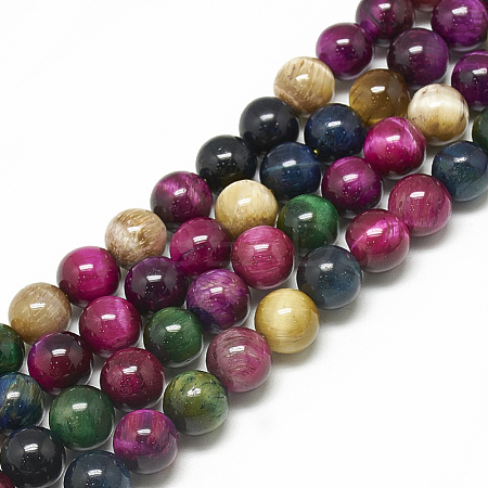 Natural Tiger Eye Beads Strands G-S300-6mm-107G-1