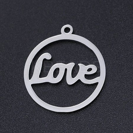 Non-Tarnish 201 Stainless Steel Laser Cut Pendants STAS-S105-T902-1-1