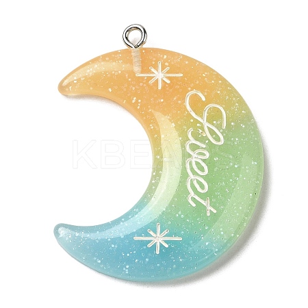 Gradient Color Translucent Resin Pendants FIND-Z006-03B-1