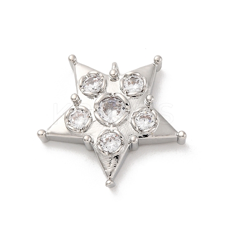 Brass Micro Pave Cubic Zirconia Pendants KK-U033-06P-01-1