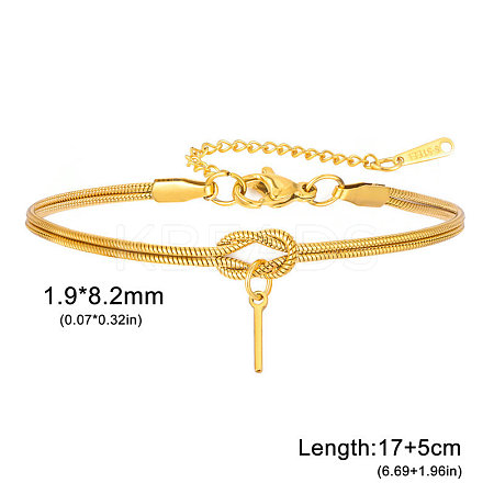 304 Stainless Steel Initial Charm Bracelets FS-WGD8E41-24-1