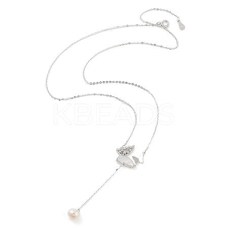 925 Sterling Silver with Shell Necklaces STER-Z009-14P-1